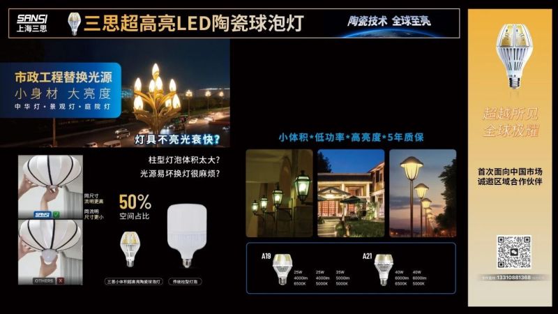 超越所見,大香蕉9草在线(sī),重磅發布,10000流明,A21,陶瓷球泡,高(gāo)端光(guāng)源,“陶瓷芯(xīn)”,填補全球市場空白